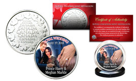 PRINCE HARRY &amp; MEGHAN MARKLE Royal Wedding May 19th 2018 RCM Medallion Coin - $12.95