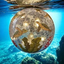 Light Up Crackle Glass Globe Sea Turtles Ocean LED Lights Kids Room Beach Coast - £21.35 GBP
