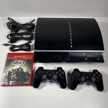 Sony PlayStation 3 PS3 80GB CECHK01 Fat Console Black Controllers Game Tested - £77.89 GBP