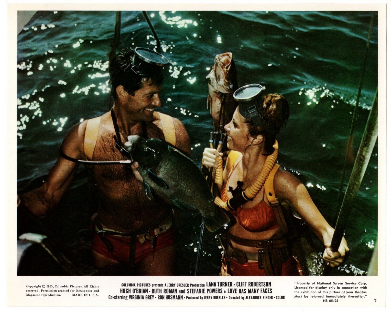 LOVE HAS MANY FACES (1965) Hugh O&#39;Brian &amp; Stefanie Powers Go Spearfishing - $50.00