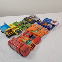 Vintage Matchbox Lesney Hotwheels Corgi Junior car set 13 trucks 1970s d... - €30,91 EUR