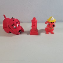Clifford Dog Lot Big Red Dog Mini Toys Dog Fire Hydrant and Mini Plush 4&quot; Long - £8.74 GBP