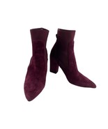 Steve Madden Sock Boots Women 7.5 M Richter Shoes Red Suede Block Heel P... - $505.84 MXN