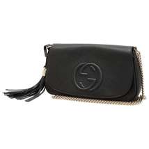 Gucci Shoulder Bag Soho Fringe Interlocking Bag Black - £2,119.98 GBP
