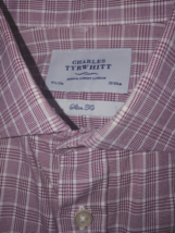 CHARLES TYRWHITT MEN&#39;S LS PLAID BUTTON-DOWN DRESS SHIRT-15.5x33-NWOT/NO ... - £13.29 GBP