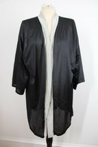 Vtg Undercover Wear UCW L Black Nylon Short Robe No Belt - $21.85