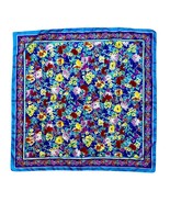 Pretty Floral Head Scarf  Colorful Turquoise Pink Yellow Spring Summer 3... - $203.96 MXN