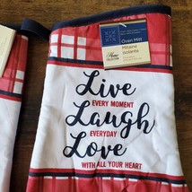 Kitchen Oven Mitts, Red White Blue, Live Laugh Love, Gingham, July 4th decor image 3