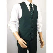 Men's Renoir Suit Vest V-neck Adjustable Strap 5Button 2Pockets 201-9 Green image 6