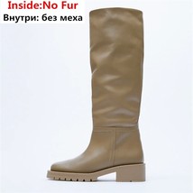 ZA INS New Fashion Luxury Knee High Boots Genuine Leather Women Boots Fashion Wi - £131.19 GBP