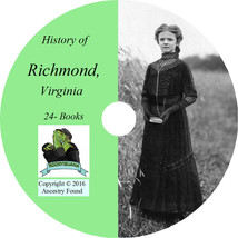 RICHMOND Virginia VA - History &amp; Genealogy - Family records - 24 Books CD DVD - £5.34 GBP