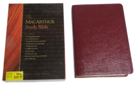 The MacArthur Study Bible NKJV Bonded Leather Burgundy w/ Box NEW - £46.89 GBP