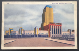 1933 General Motors Building Chicago Worlds Fair Advertising Trade Postcard - $8.59