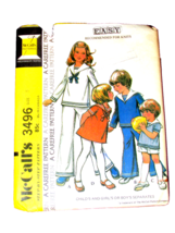 McCALL'S 3496 girl or boy size 5 'sailor' tops, pants, dress, shorts (se... - $4.20