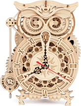 3D Wooden Puzzles  Owl Clock - Mechanical Model Building Kit for Adults ... - $66.10