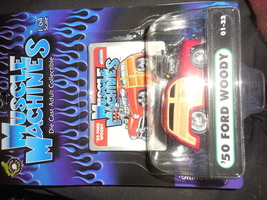 Muscle Machines Adult Collectible &quot;&#39;50 Ford Woody&quot; Red Mint On Sealed Card - £3.14 GBP
