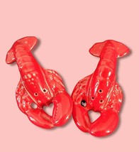 Salt Pepper Shakers Lobster Sea Life Red Hand Painted Ceramic Vintage - £6.99 GBP