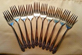 Mid Century Oneida Distinction Prestige Silverplate 10 Individual Salad Forks  - $139.99