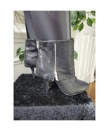 Vince Camuto Black Women&#39;s Leather Upper Side Zip Mid Calf Casual Boots ... - $51.45 CAD
