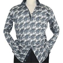 Men Shirt J.Valintin Turkey Usa 100% Egyptian Cotton High Neck A113-11 Blue image 2
