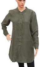 Isabel Marant Etoile Women&#39;s Full Sleeves Silk Dark Green Long Tunic Shi... - £79.53 GBP