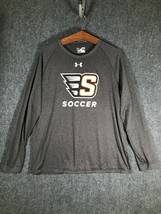 Under Armour Gray Long Sleeve Heat Gear Soccer T Shirt XL Extra Large Me... - $17.17
