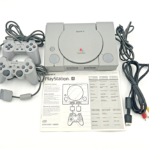 Sony PlayStation 1 PS1 SCPH-5501 Grey Game Console 2 Wired Controllers TESTED - $84.15