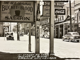 Coca Cola Bucket of Blood Saloon Virginia City NV Budweiser Sign 1940s RPPC - £8.50 GBP