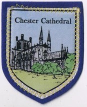 England Patch Badge Chester Cathedral Handpainted Felt Backing 2.5&quot; x 3&quot; - £8.92 GBP