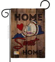 State Virginia Home Sweet Burlap - Impressions Decorative Garden Flag G191145-DB - £18.46 GBP