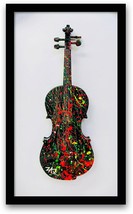E M Zax Original Acrylic Painting On Violin In Unique Frame Hand Signed Coa - £1,403.79 GBP