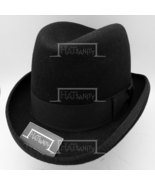 HATsanity Unisex Retro Wool Felt Homburg Hat | Black | Brown | Navy Blue - £39.84 GBP