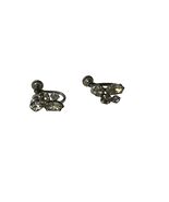 Vintage Rhinestone Screw Back Earrings Silver Tone Cluster Statement Mid... - $19.80