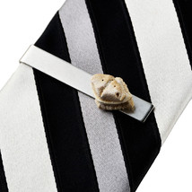 Genuine Dinosaur Fish Tooth Fossil Tie Clip - QHG1 - £10.12 GBP