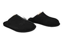 Kirkland Signature Men&#39;s Australian Shearling Suede Slippers w/ Black Plush Wool - £22.45 GBP