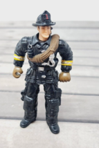 Chap MEI Firefighter 4&quot; Action Figure Black Rescue Squad Rope First Responder - £4.38 GBP