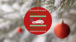 Mercedes Gla 250 Ugly Christmas Sweater Circle Ornament - £14.88 GBP