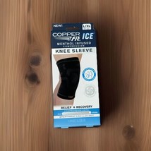 Copper Fit Ice Knee Compression Sleeve Infused with Menthol and CoQ10 L/XL Black - £15.36 GBP