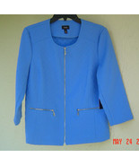 NWT RAFAELLA BLUE COTTON ZIP FRONT CAREER BLAZER JACKET SIZE 8 $94 - $41.39