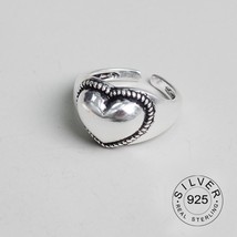 Genuine 925 Sterling Silver Rings for Women 2 layered black Minimalist Thin Circ - £6.70 GBP