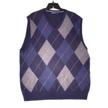 Nautica Men&#39;s Argyle V Neck Sweater Vest Size Large - £10.43 GBP