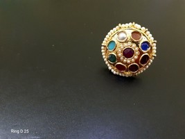 Kundan Bridal jewelry Rings Set Poojavi Online Sell beads Fashion Adjustable 498 - £12.93 GBP
