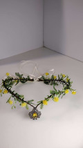 Handmade Woodland Flower Crown Headband for Wedding Fairy Headpiece with Crystal - £9.52 GBP