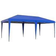 Outsunny 10&#39;x19.2&#39; Blue Pop Up Canopy Tent with Carry Bag - Steel Frame - $247.99