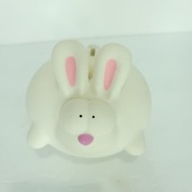 Plastic Coin Money White Bunny Rabbit Piggy Bank Big Eyes Chubby  PFF 5i... - $24.74