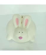Plastic Coin Money White Bunny Rabbit Piggy Bank Big Eyes Chubby  PFF 5i... - £19.34 GBP