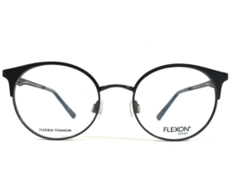 Flexon Junior Brille Rahmen J4005 001 Schwarz Blau Rund Voll Felge 46-18-135 - £63.92 GBP