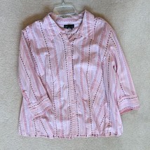 Lane Bryant Vintage Striped Pink Top Blouse Plus Size 22/24 - £15.50 GBP