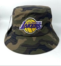 Ultra Game NBA Los Angeles Lakers Bucket Hat Cap Green Camo One Size Fit Most  - $24.74