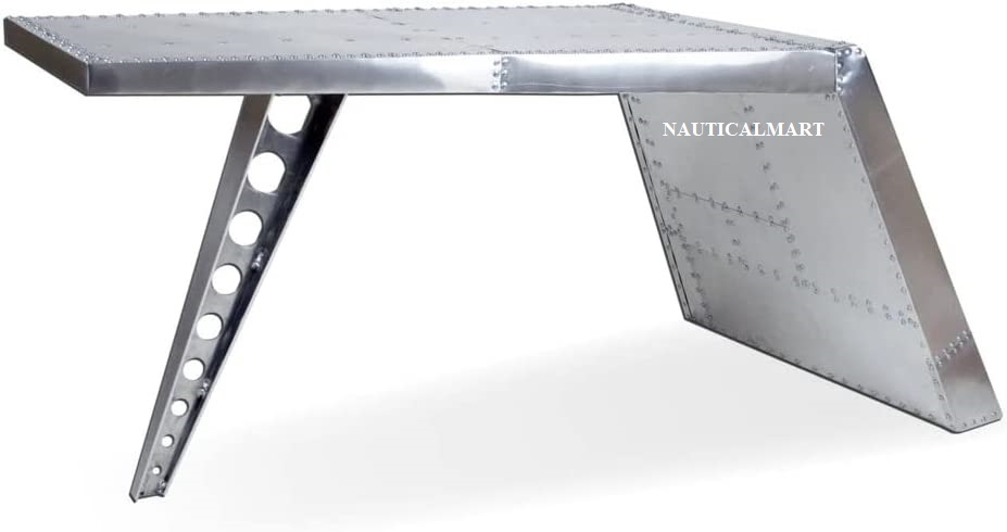 Primary image for NauticalMart Airfoil Desk Aluminum | Aviator Wing Desk Industrial Airplane Desk 